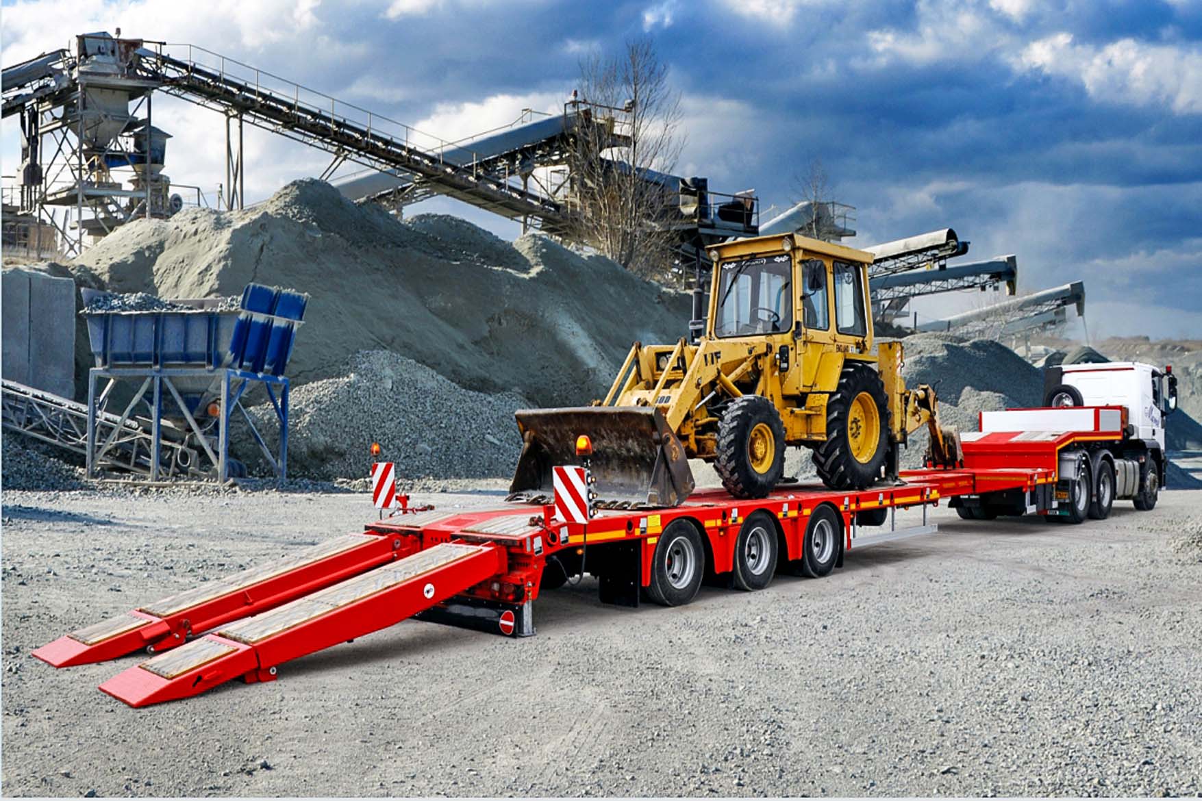 تریلر کمرشکن سه محور جفت تایر